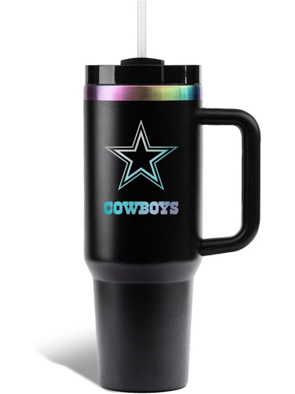 NFL Dallas Cowboys 40oz Iridescent Tumbler with Handle - Perfect for Fans